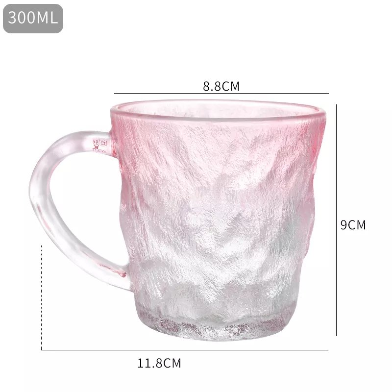 Custom colored beer mugs whisky glasses 10oz 11oz gradient wine glass cup with handle drinking glass