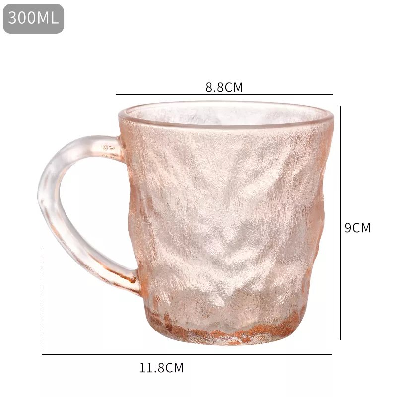 Custom colored beer mugs whisky glasses 10oz 11oz gradient wine glass cup with handle drinking glass