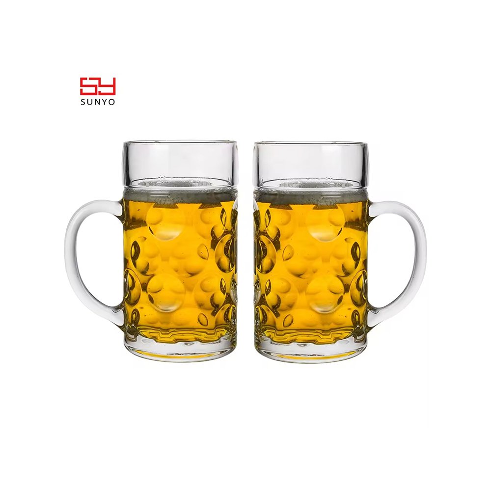 Sunyo 1L High Quality Large Beer Glass Mug with handle