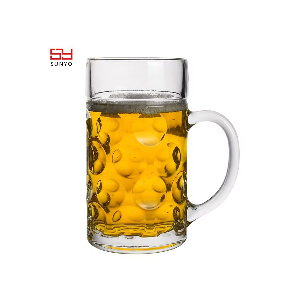 Sunyo 1L High Quality Large Beer Glass Mug with handle