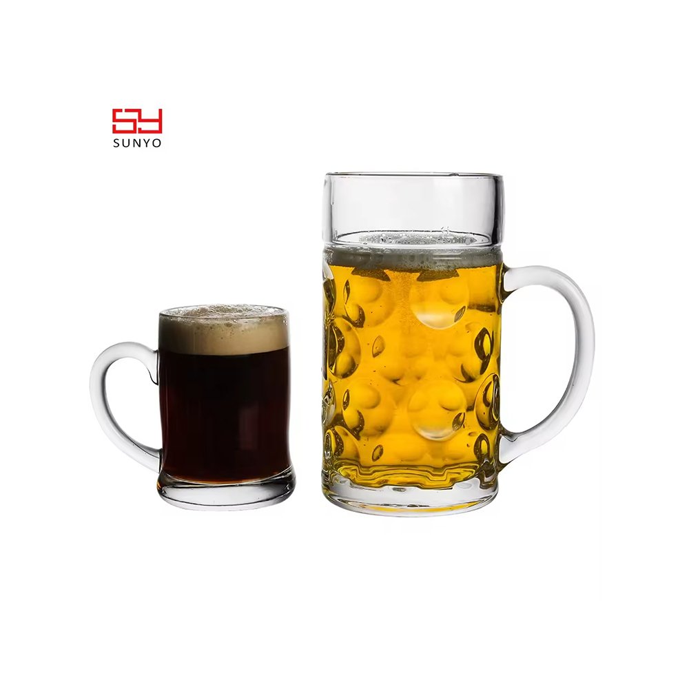 Sunyo 1L High Quality Large Beer Glass Mug with handle