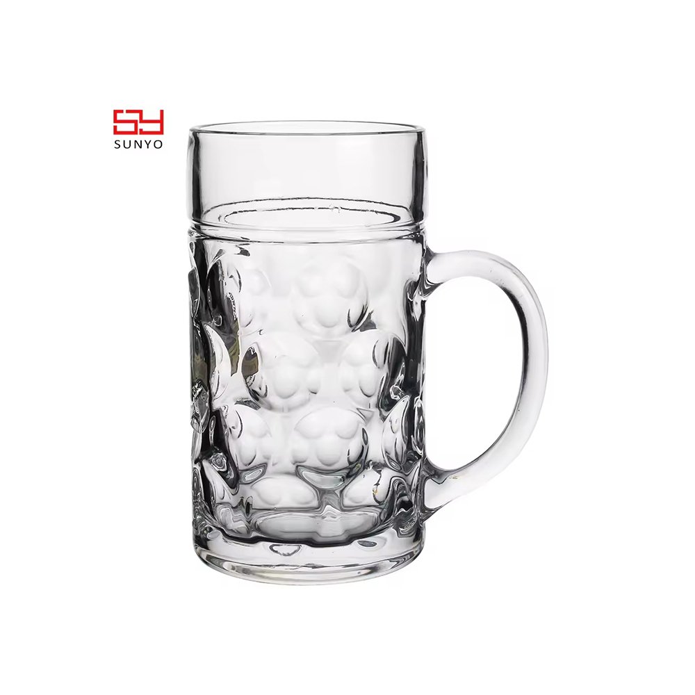 Sunyo 1L High Quality Large Beer Glass Mug with handle
