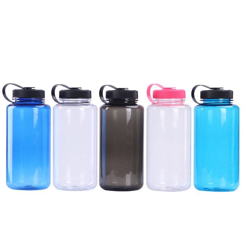 Custom Logo 1L Gym Travel Wide Mouth BPA Free Plastic Sport Water Bottle Portable Heat Resistant Plastic Drinking Water Bottle