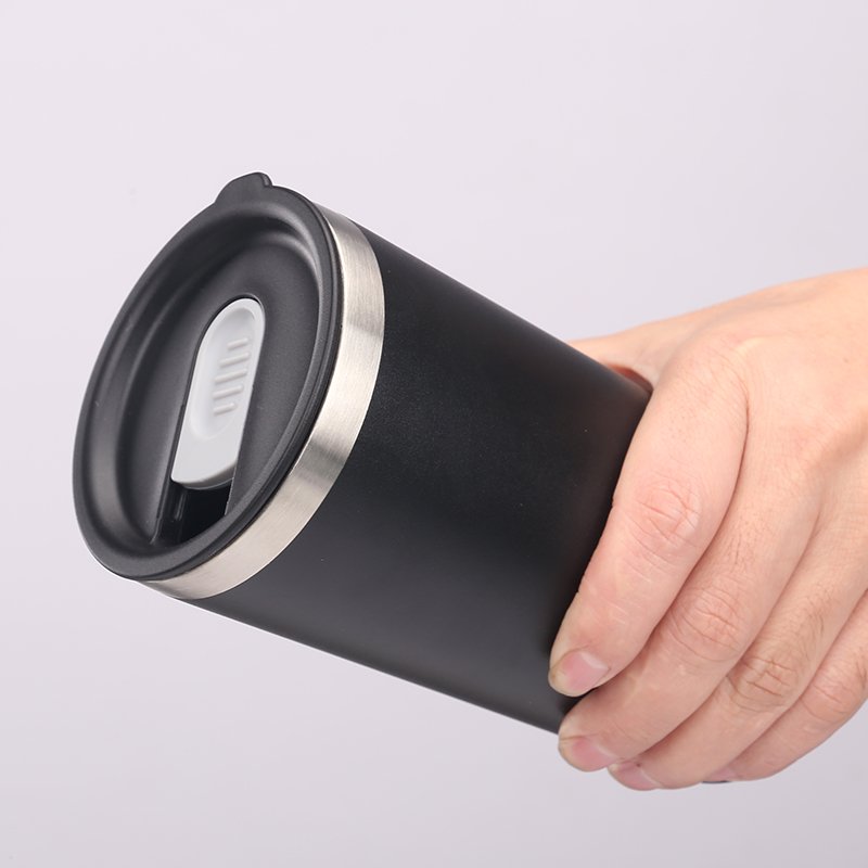 Custom 600ml Double-Wall Vacuum Insulated Car Cup Powder Coated Stainless Steel Tumbler Eco-friendly Thermal Coffee Mug Straight