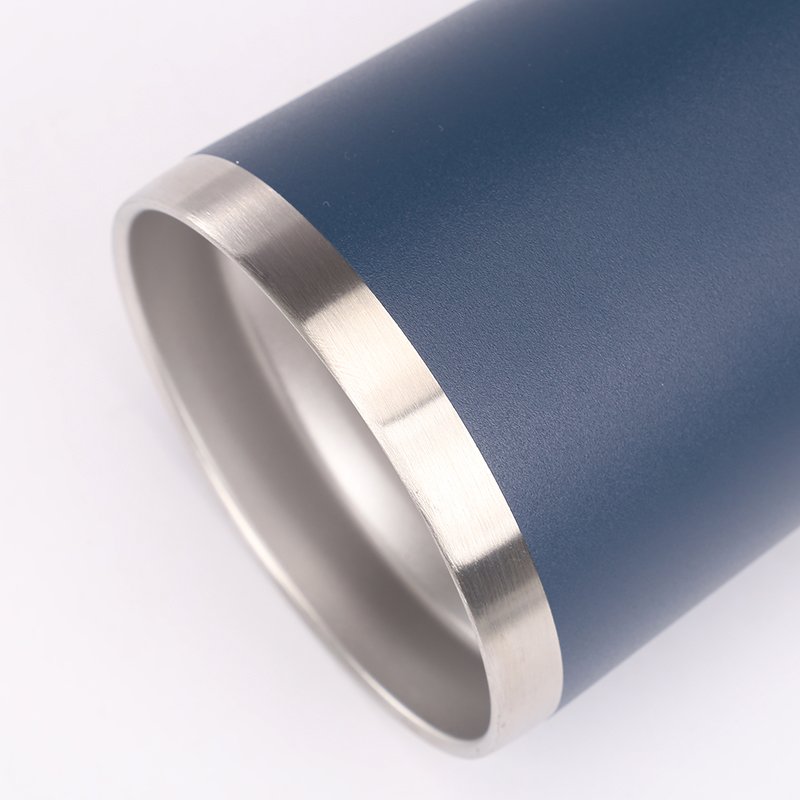 Custom 600ml Double-Wall Vacuum Insulated Car Cup Powder Coated Stainless Steel Tumbler Eco-friendly Thermal Coffee Mug Straight