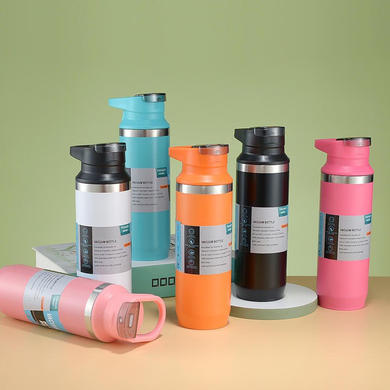 Premium Quality New Stainless Steel Double-wall Vacuum Insulated Sport Water Bottle Vacuum Flask Glass Cup With Straw
