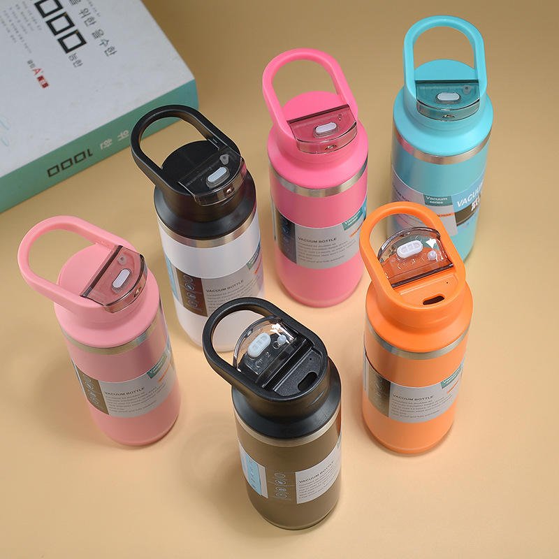 Premium Quality New Stainless Steel Double-wall Vacuum Insulated Sport Water Bottle Vacuum Flask Glass Cup With Straw