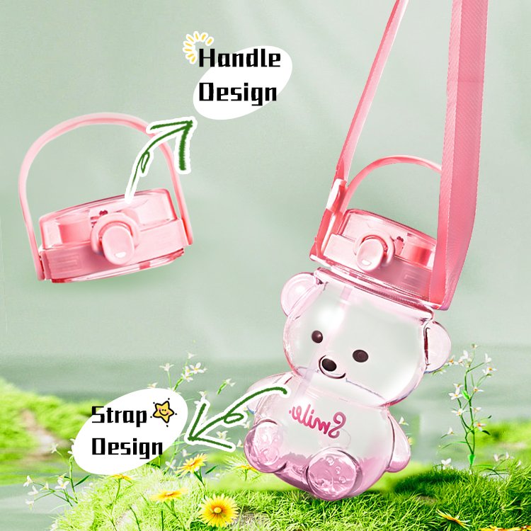 1000ml 32oz Asian Type Cheap Cute Plastic Water Bottle With Straw for Kids Students