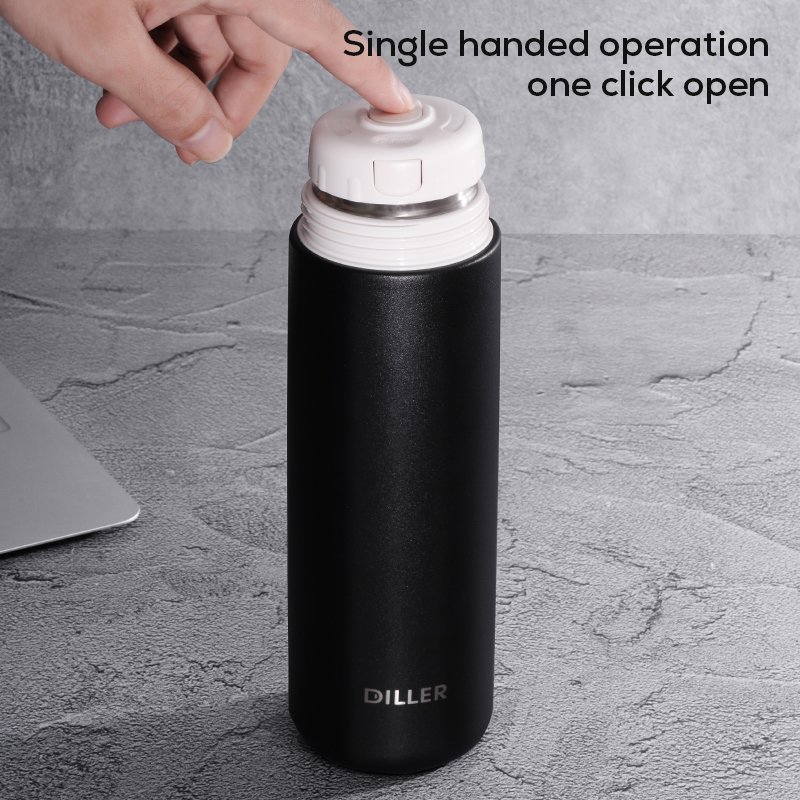 Custom Logo Business Stainless Steel Water Bottle Insulated Vacuum Flask With Titanium Tea Infuser