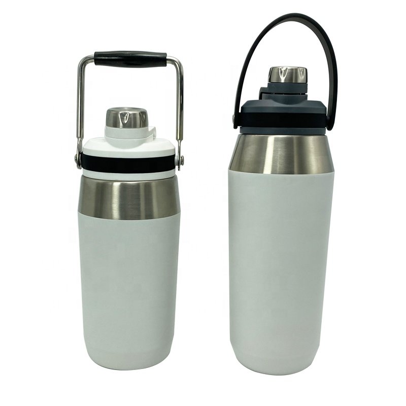 Luxury design stainless steel tumbler with handle travel mug vacuum insulated for camping portable