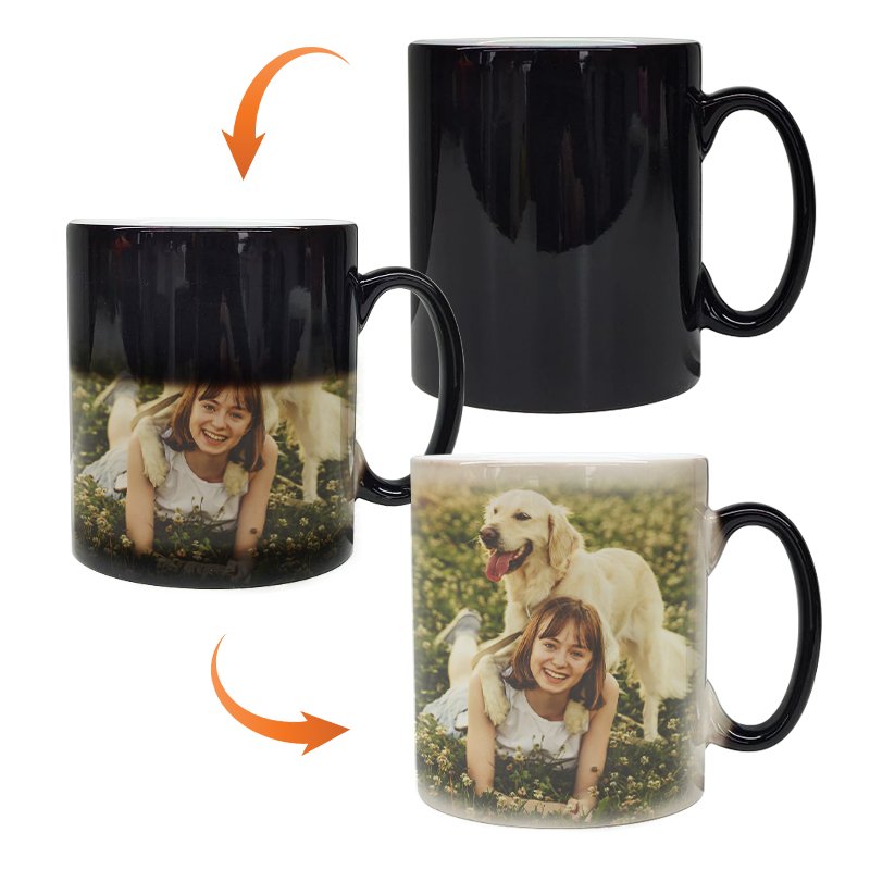 Low MOQ Custom Your Photo on Tea Cup Colour Changing Cups Coustmized Cups Magic Mug