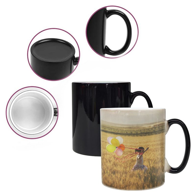 Low MOQ Custom Your Photo on Tea Cup Colour Changing Cups Coustmized Cups Magic Mug
