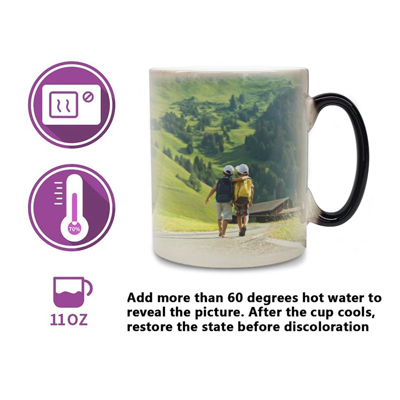 Low MOQ Custom Your Photo on Tea Cup Colour Changing Cups Coustmized Cups Magic Mug