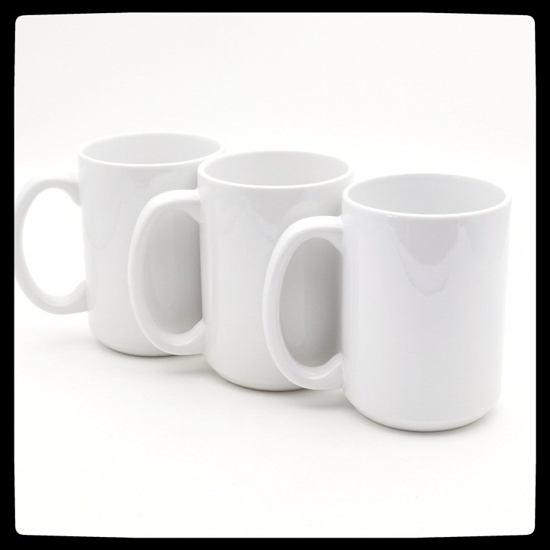 Top quality 15oz white sublimation blank Customizable ceramic coffee mug