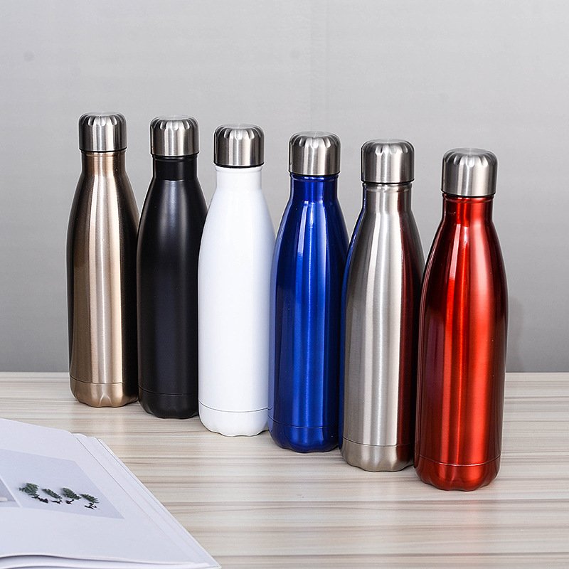 Customized Mug Double Wall Stainless Steel Sublimation Tumblers Insulated Vacuum Cola Sports Water Bottle Bike