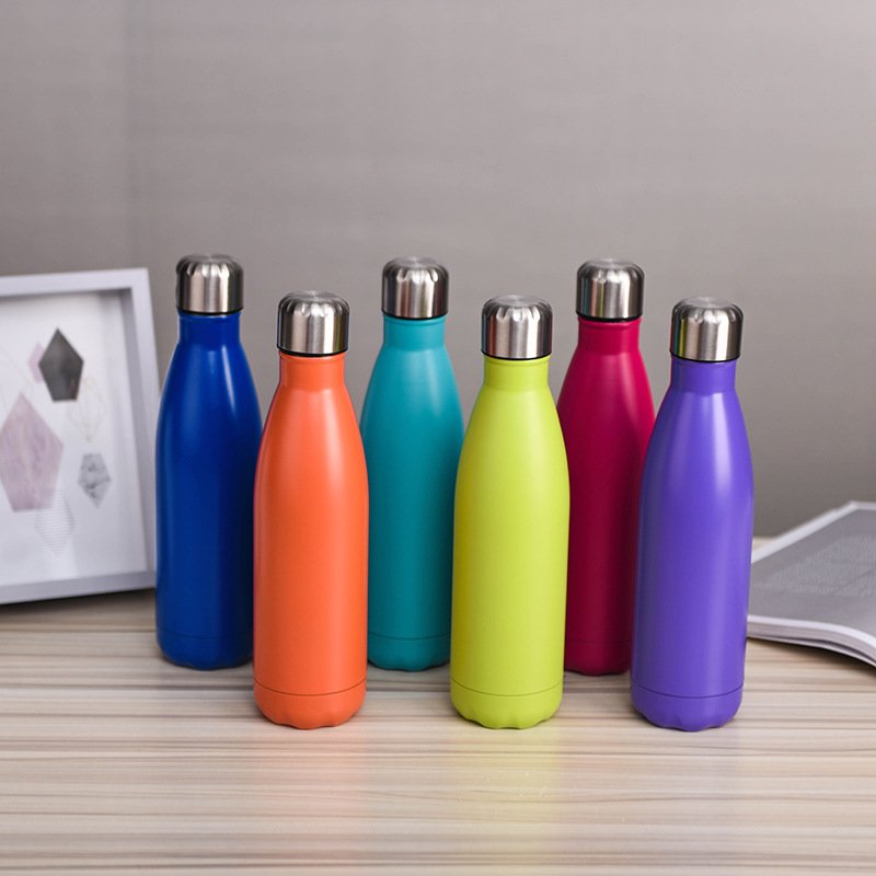 Customized Mug Double Wall Stainless Steel Sublimation Tumblers Insulated Vacuum Cola Sports Water Bottle Bike