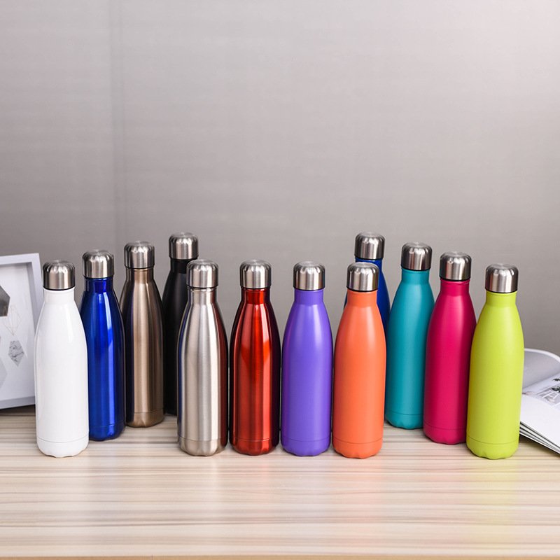 Customized Mug Double Wall Stainless Steel Sublimation Tumblers Insulated Vacuum Cola Sports Water Bottle Bike