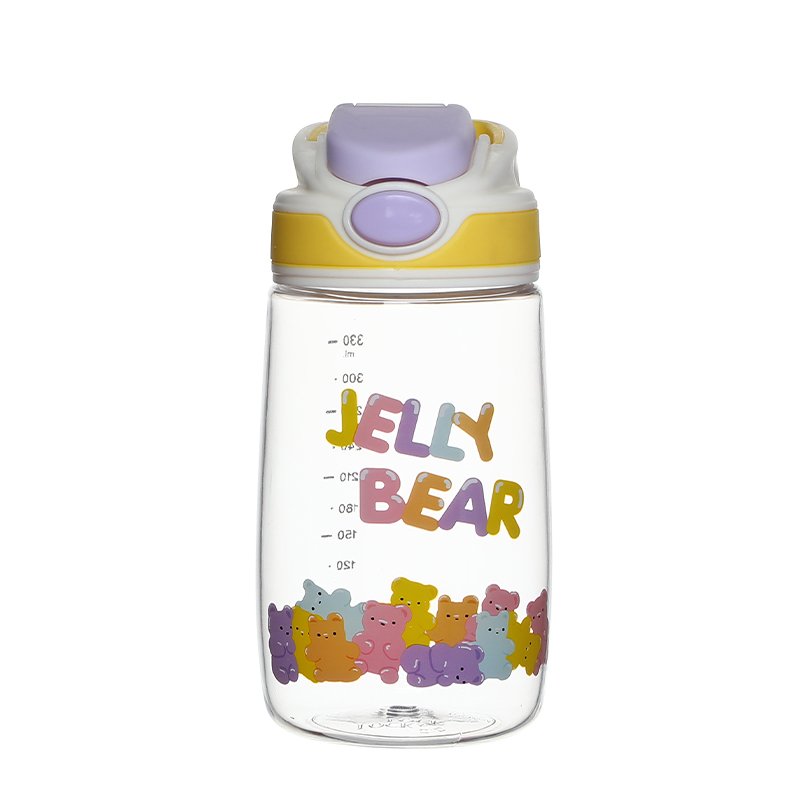 Custom Logo Plastic Kids Cute Water Bottle With Straw Portable Hiking Drinking Water Bottles