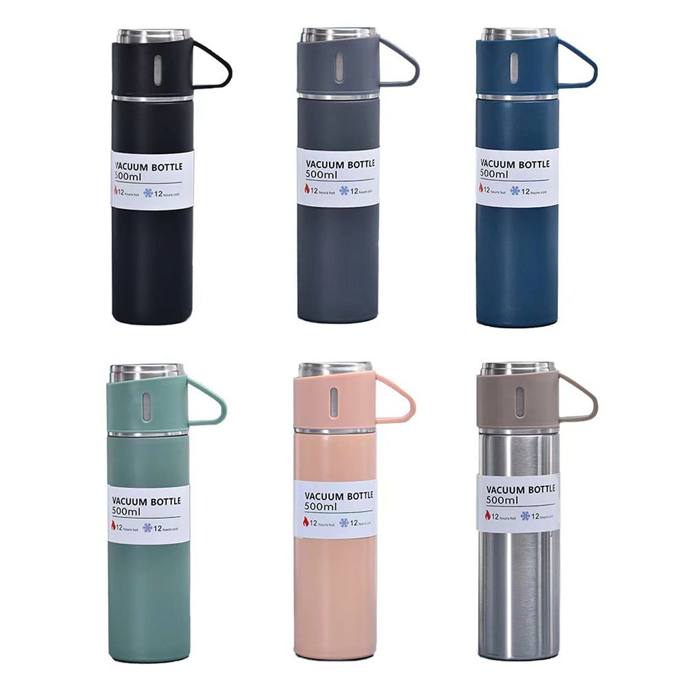 Custom logo Stainless steel travel sport water bottle thermos tumbler 2 cups vacuum flask promotional business gift Drinkware