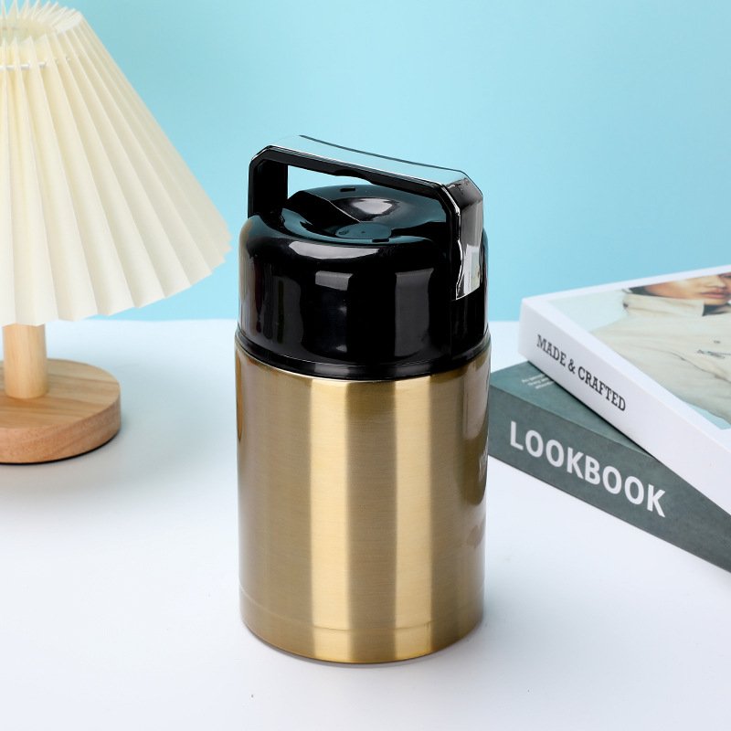 Custom 1L large capacity double wall vacuum insulated soup jar stainless steel braised beaker thermos food warmer container