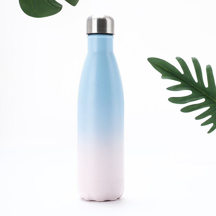 500ml sublimation cola shape water bottle stainless steel insulated vacuum flask water bottle label logo