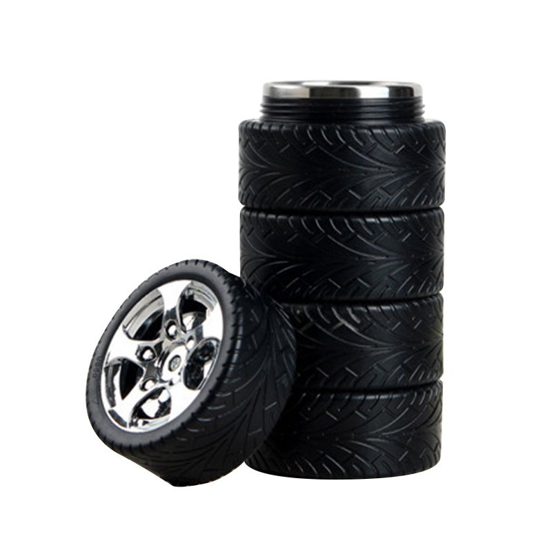 320ml Car Tire Stainless Coffee mug Tumbler Car Wheel Cup water bottle