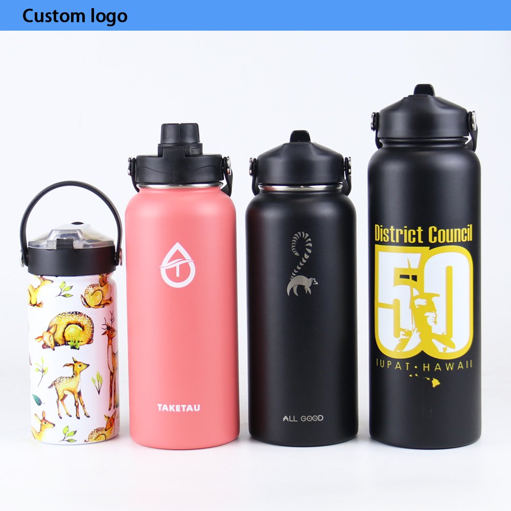 Gym Sport Double Wall Vacuum Flask Insulated Stainless Steel Drink Water Bottle With Custom Logo