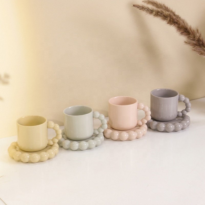 YBH High Quality Ceramic Cup Promotion Stylish Glossy Multi-Colored Custom Coffee Porcelain Mug for Gift