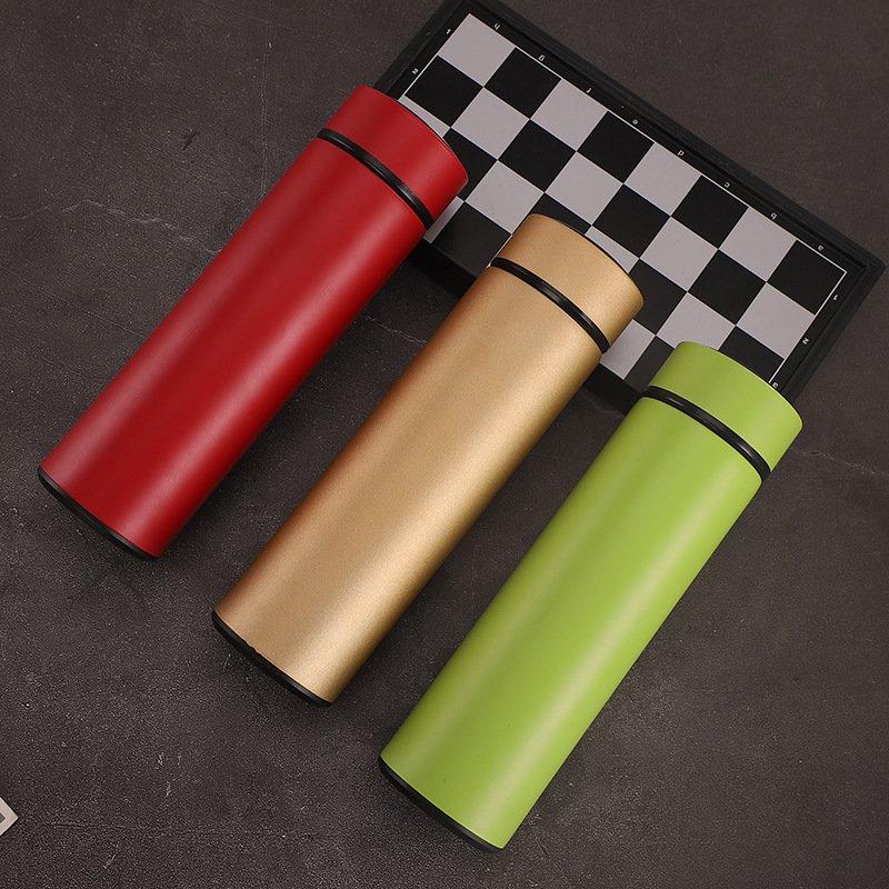 Customized 500ml straight water bottle stainless steel thermal bottle portable sealed water bottle with tea infuser