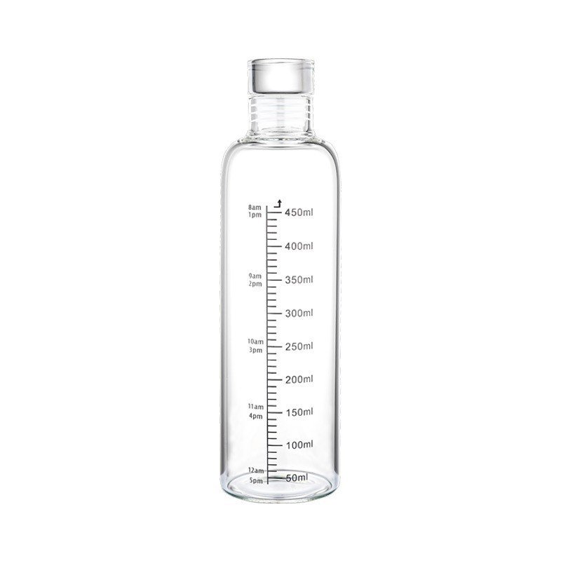 ins simple transparent 450ml 500ml 750ml plastic sports drinking water Bottle with scale display