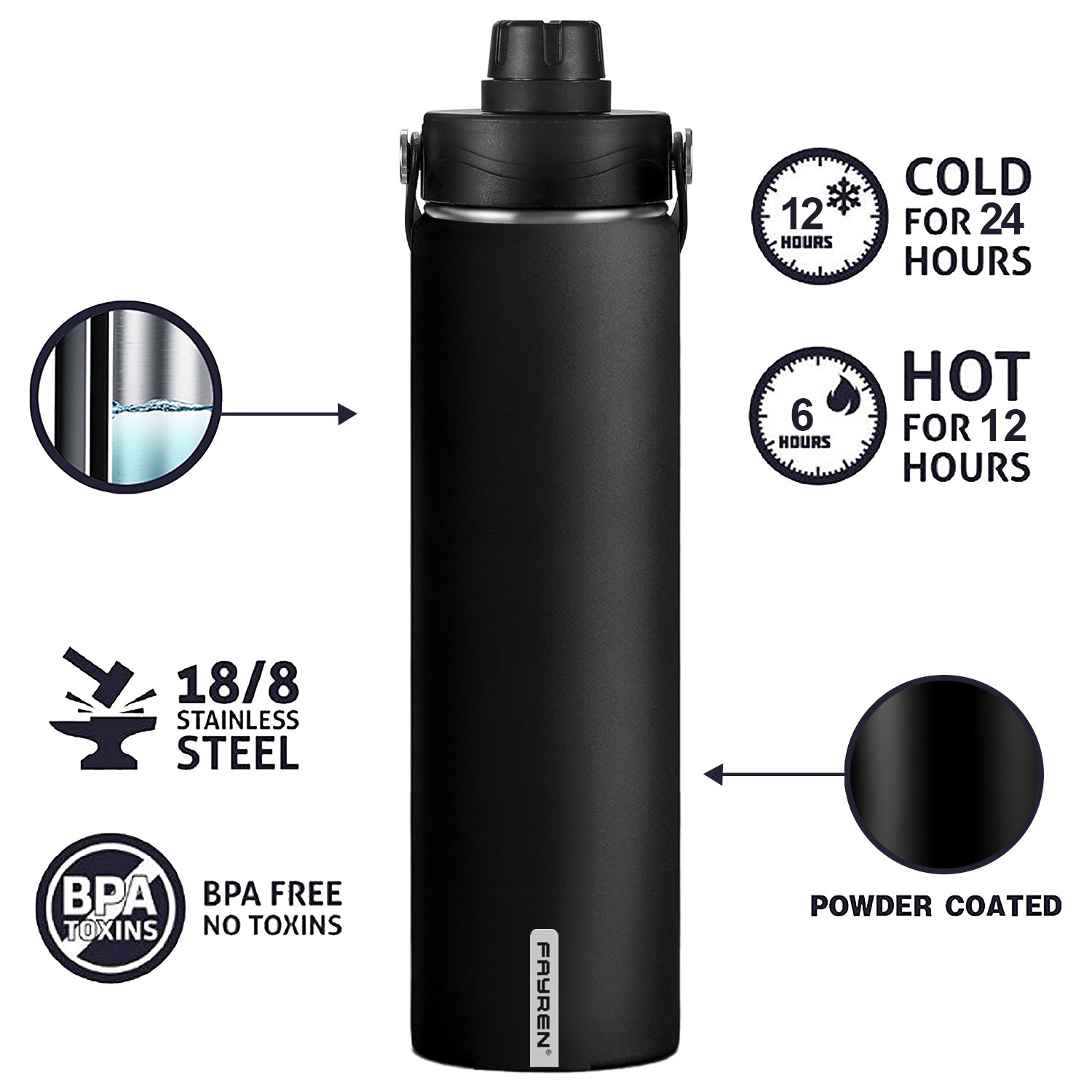 500ML 950ML 1200ML double wall vacuum flask insulated stainless steel water bottle sports flask
