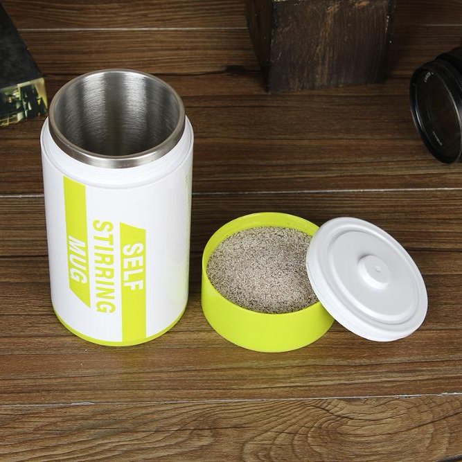 Self Mugs Battery Operated Drinking Automatic Stirring Coffee Stainless Steel Cup