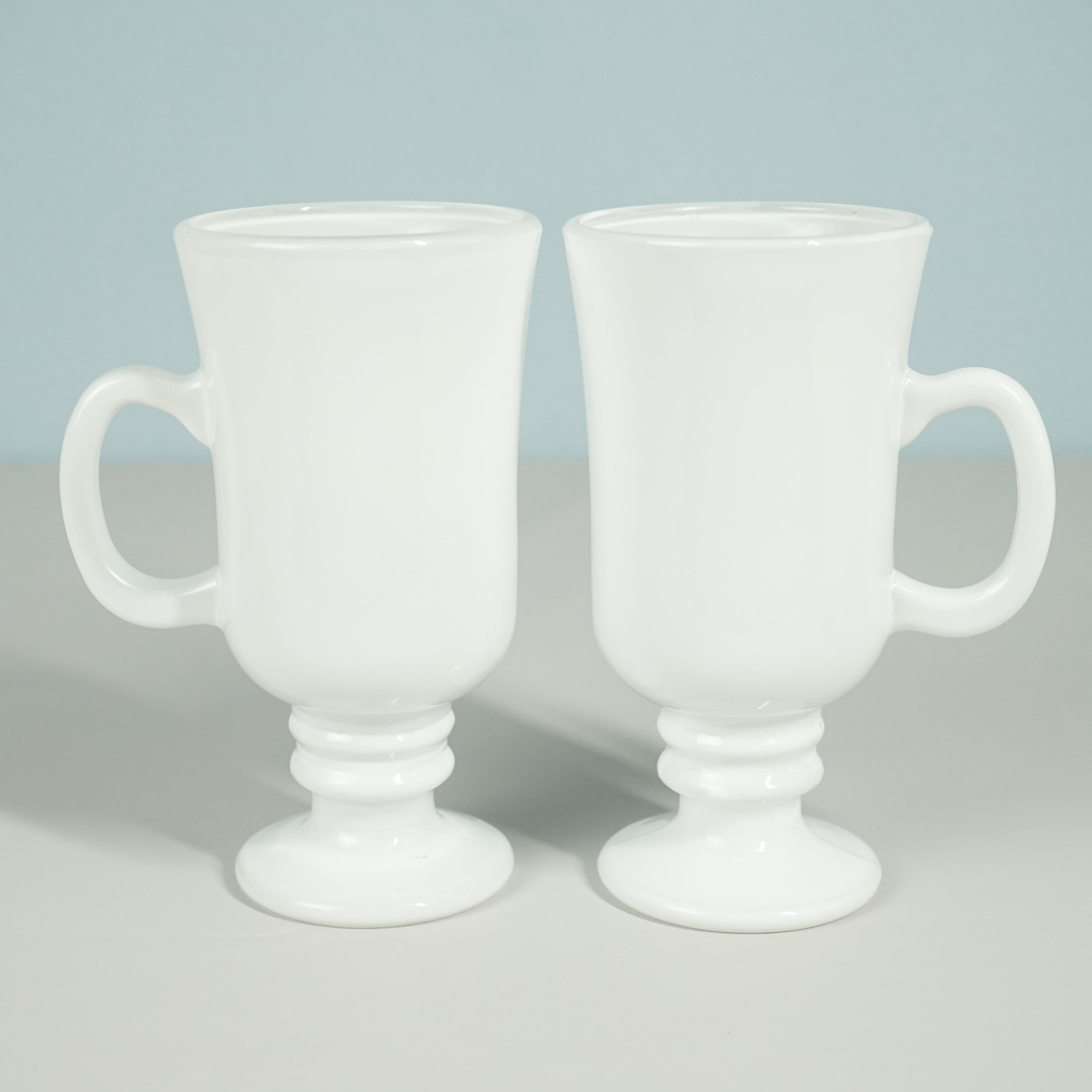 Wholesale 8oz Stemmed Clear Drinking Cups Vintage Irish Latte Coffee Glass Mug With Handle