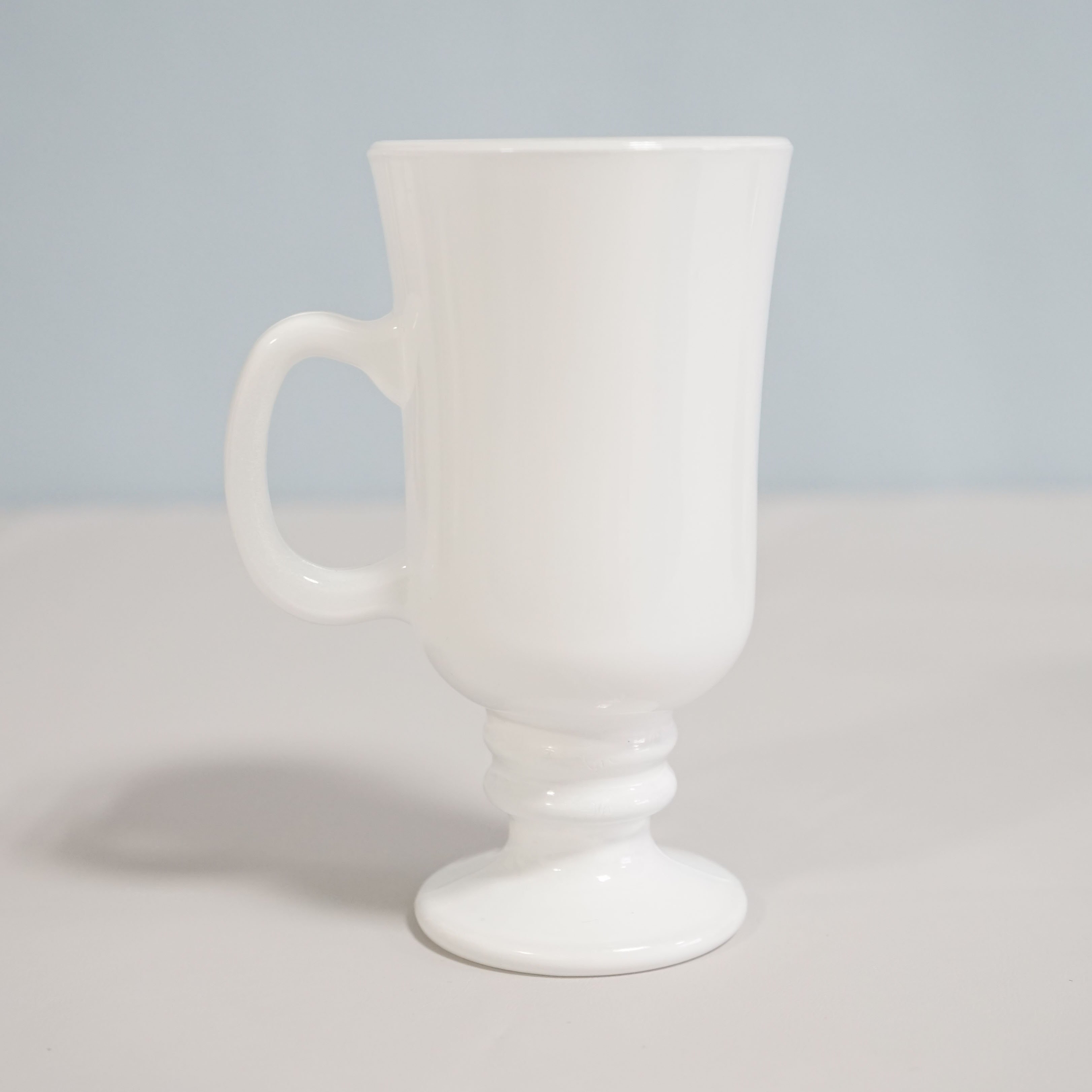 Wholesale 8oz Stemmed Clear Drinking Cups Vintage Irish Latte Coffee Glass Mug With Handle