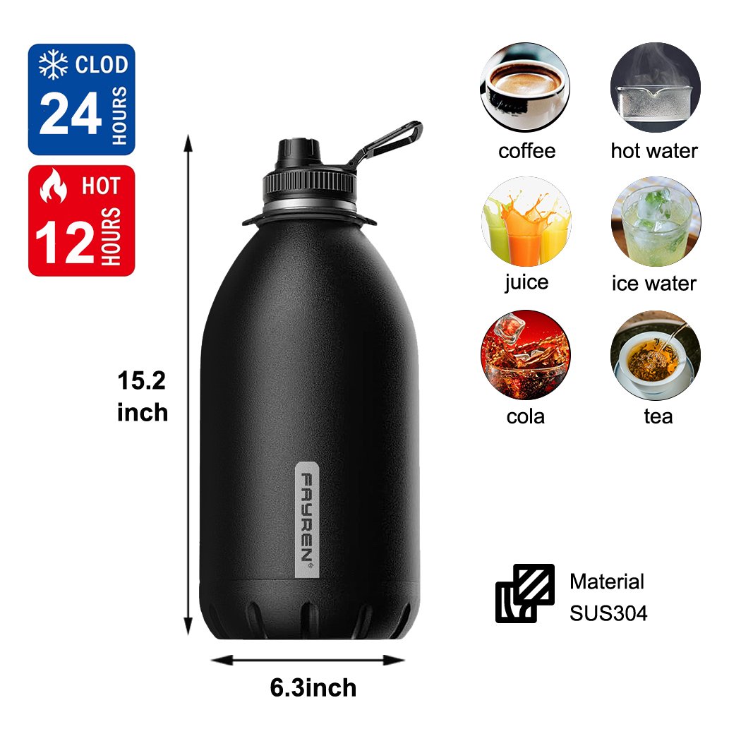 Portable large capacity 128 oz america hot sale double wall stainless steel vacuum insulated outdoor camping kettle Vacuum Flask