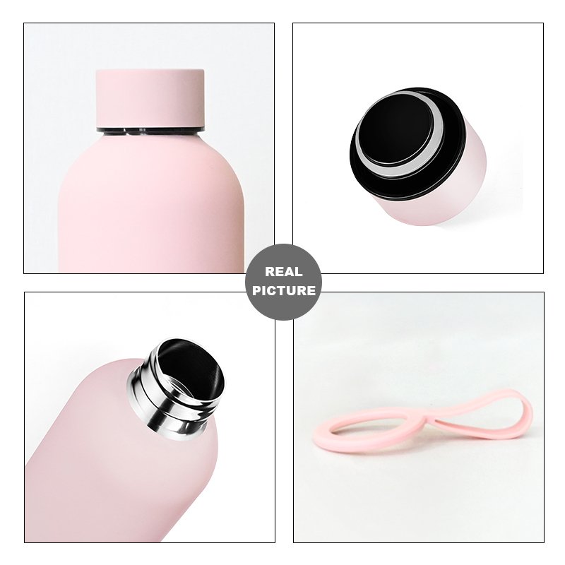 500ml Frosted Soft Touch Sport Cup Insulated Vacuum Flask Thermal Stainless Steel Drink Bottles With Lid Sports Water Bottle