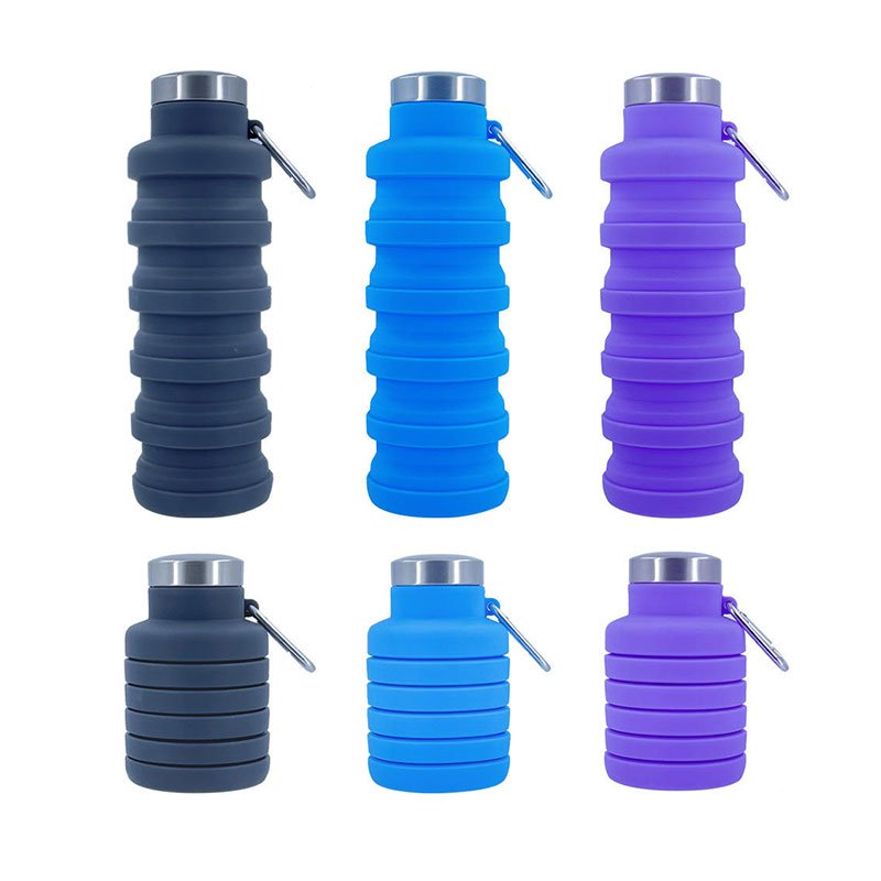 YY0325 foldable water bottle sellers Food Gradel 550ml Silicone Soft Reusable Portable Travel collapsible water bottle