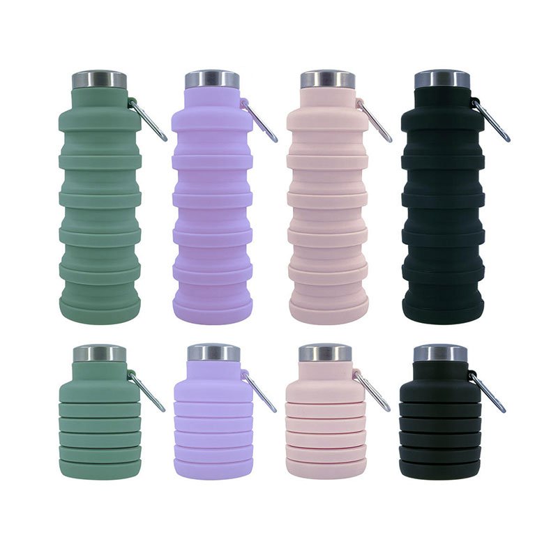 YY0325 foldable water bottle sellers Food Gradel 550ml Silicone Soft Reusable Portable Travel collapsible water bottle