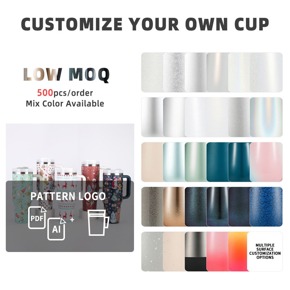 coffee double wall bulk insulated Tumbler Custom Stainless Steel Travel Mug 40oz Tumbler With Handle For Cup