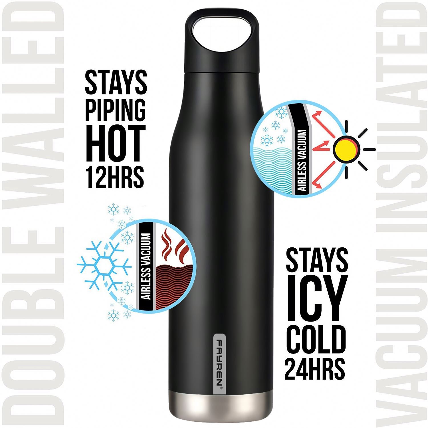 Custom 500ml Vacuum Flask Stainless Steel Water Bottles Gym Drink Sports Water Bottle