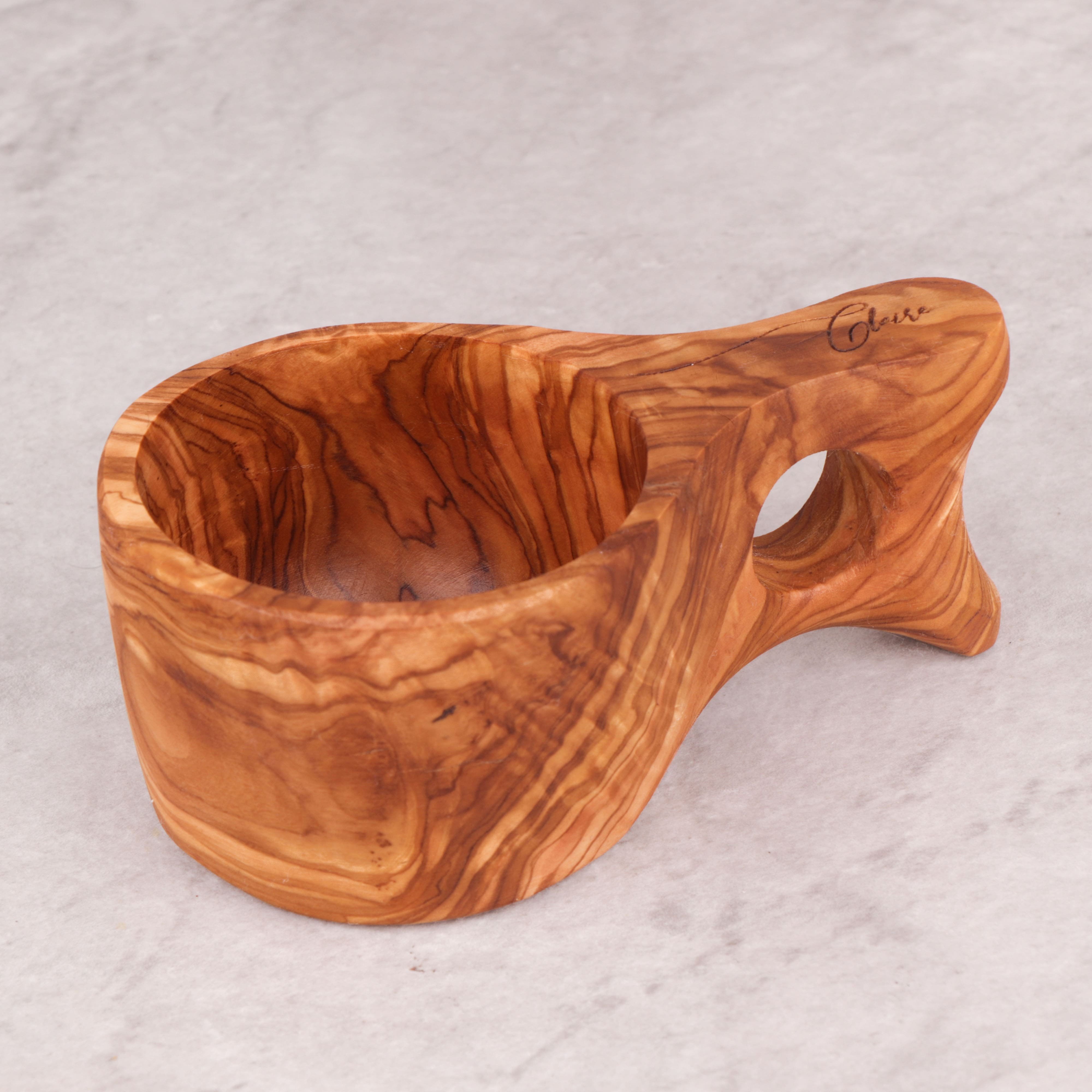 Creative Nordic Style Finland Style Handcrafted Wood Camp Cup Custom Mugs Unique Camping home drinkware handmade of olivewood