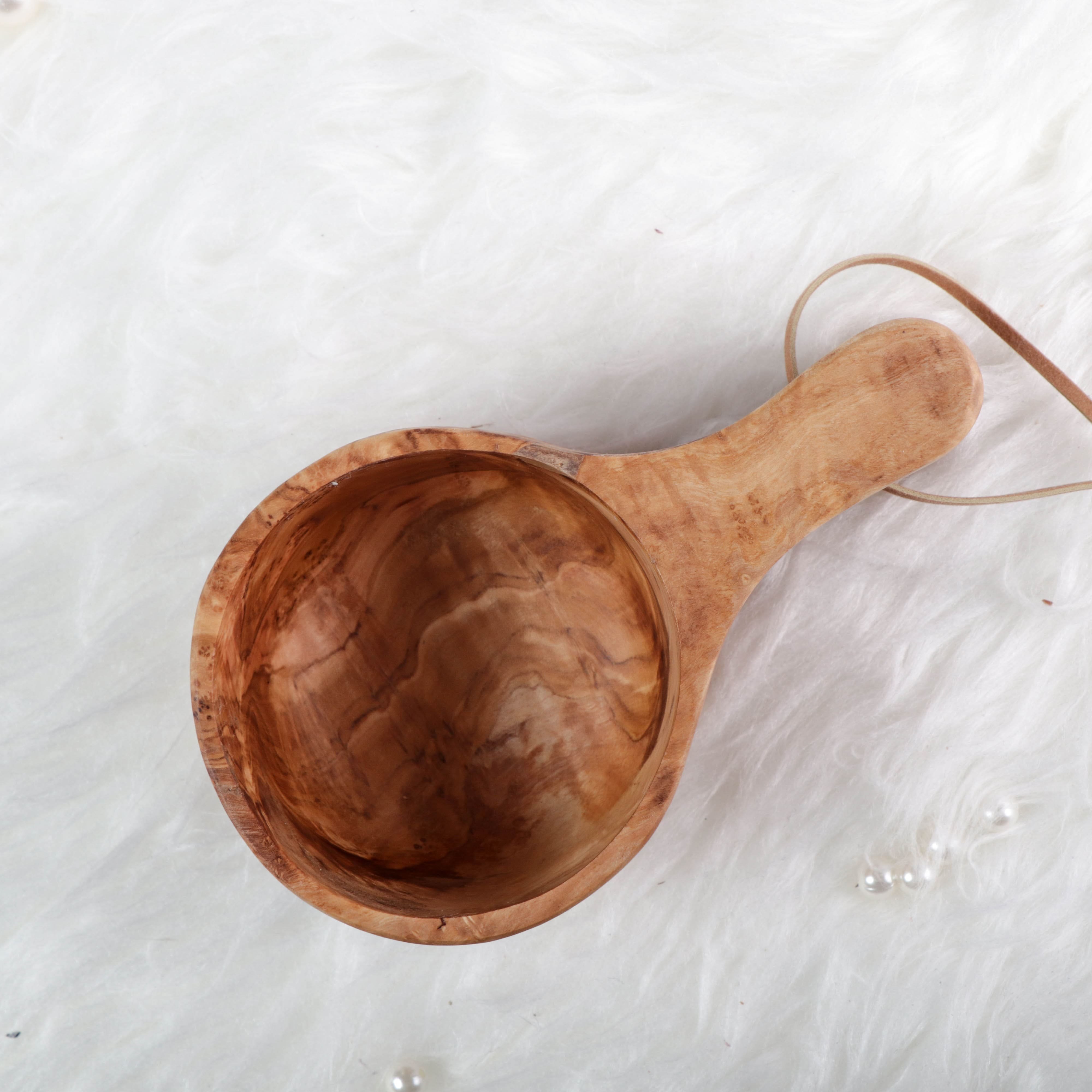Creative Nordic Style Finland Style Handcrafted Wood Camp Cup Custom Mugs Unique Camping home drinkware handmade of olivewood