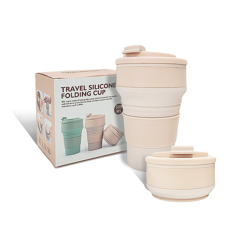 Color Box Sport Mug Folding Cup Bpa Coffee Foldable Silicon Free Best Seller Collapsible Travel Food Grade Silicone Minimalist
