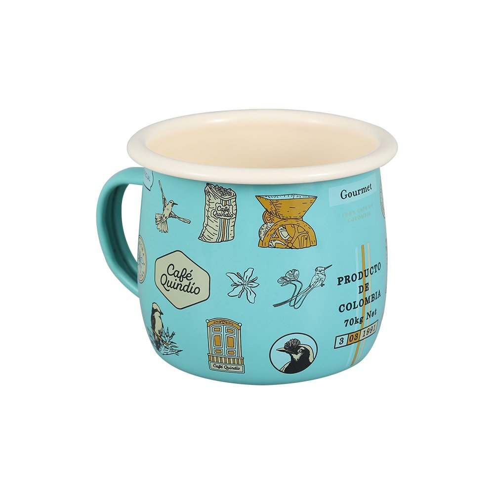 Wholesale Coffee Drinking Cups Customized Printed Enamel Belly Mugs for Camping