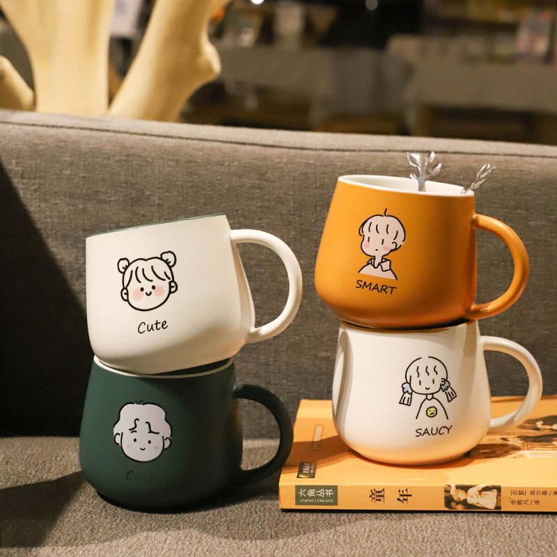 Business wholesale cute couple drinking coffee mug gift creative cup student office small fresh ceramic cups in stock