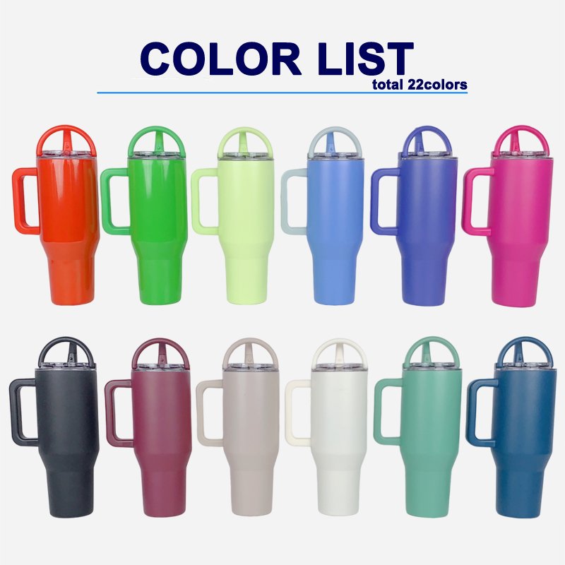 Custom Logo 32oz Tumbler with Handle Stainless Steel Leak Proof Vacuum Insulated Mug with Flip Straw Wholesale
