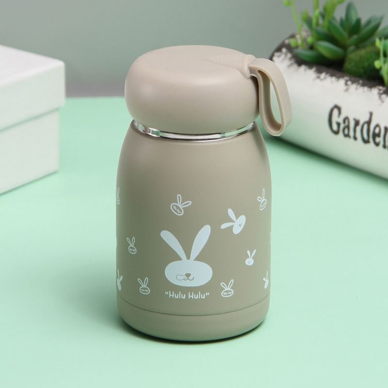 Mini Creative Rabbit Design Stainless Steel Water Bottle Custom Cute Thermos Vacuum Flasks Insulated Tumbler Cup With Lid