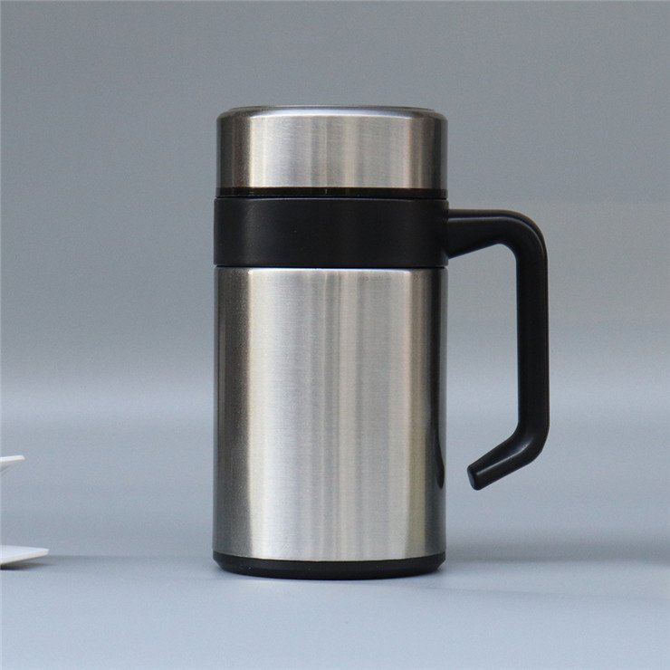 Wholesale Insulated 500ml 304 Stainless Steel Tea Coffee Warmer Mug Cup Custom Logo With Handle