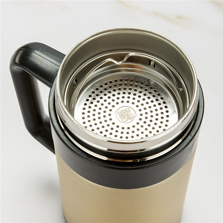 Wholesale Insulated 500ml 304 Stainless Steel Tea Coffee Warmer Mug Cup Custom Logo With Handle