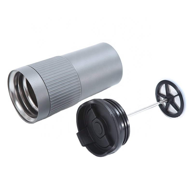 Double Wall Stainless Steel Stainless Steel Coffee Tumbler French Press Travel Coffee Mug with Silicone Sleeve